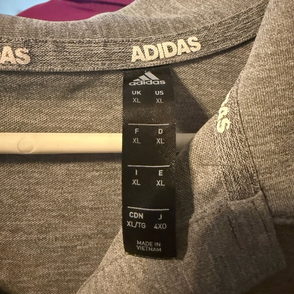 Adidas Men's Heather Gray Polo Shirt - Picture 3 of 4